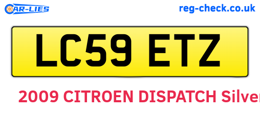 LC59ETZ are the vehicle registration plates.