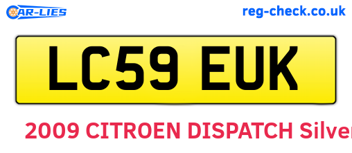 LC59EUK are the vehicle registration plates.