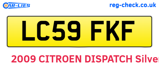 LC59FKF are the vehicle registration plates.