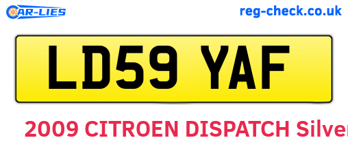 LD59YAF are the vehicle registration plates.
