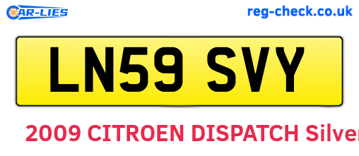LN59SVY are the vehicle registration plates.