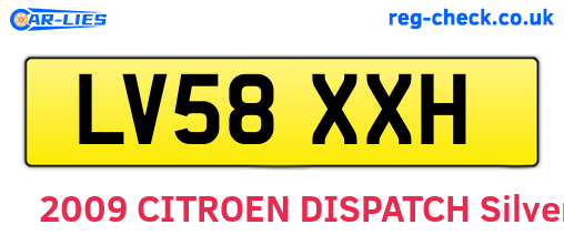 LV58XXH are the vehicle registration plates.