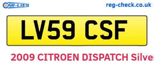 LV59CSF are the vehicle registration plates.