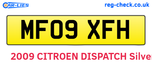MF09XFH are the vehicle registration plates.