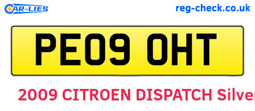 PE09OHT are the vehicle registration plates.