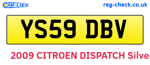 YS59DBV are the vehicle registration plates.