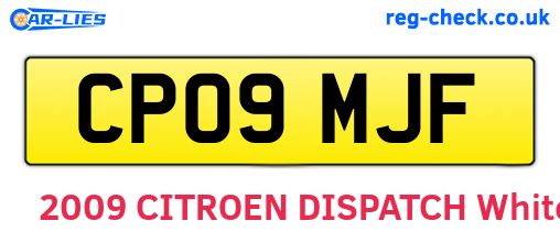 CP09MJF are the vehicle registration plates.