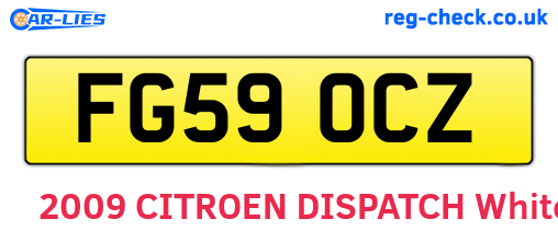 FG59OCZ are the vehicle registration plates.