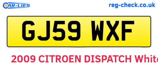 GJ59WXF are the vehicle registration plates.