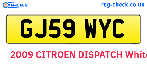 GJ59WYC are the vehicle registration plates.