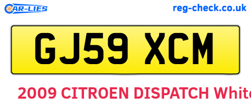 GJ59XCM are the vehicle registration plates.