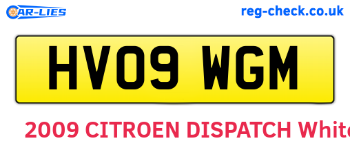 HV09WGM are the vehicle registration plates.