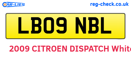 LB09NBL are the vehicle registration plates.