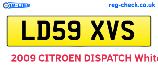 LD59XVS are the vehicle registration plates.