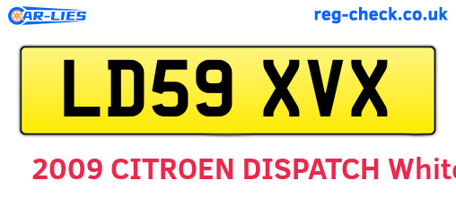 LD59XVX are the vehicle registration plates.