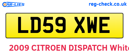 LD59XWE are the vehicle registration plates.