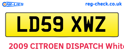 LD59XWZ are the vehicle registration plates.