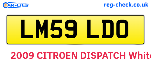 LM59LDO are the vehicle registration plates.