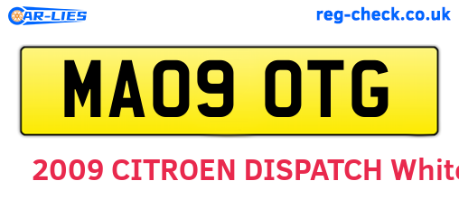 MA09OTG are the vehicle registration plates.