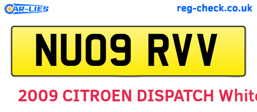 NU09RVV are the vehicle registration plates.