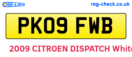 PK09FWB are the vehicle registration plates.