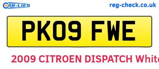 PK09FWE are the vehicle registration plates.