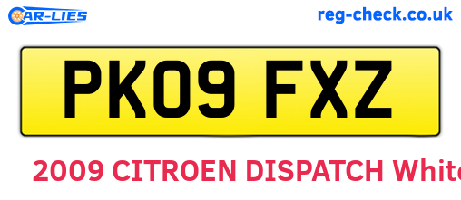 PK09FXZ are the vehicle registration plates.