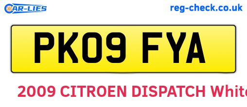 PK09FYA are the vehicle registration plates.