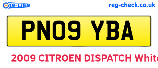 PN09YBA are the vehicle registration plates.