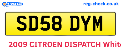 SD58DYM are the vehicle registration plates.