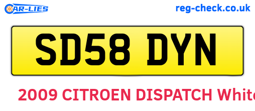 SD58DYN are the vehicle registration plates.