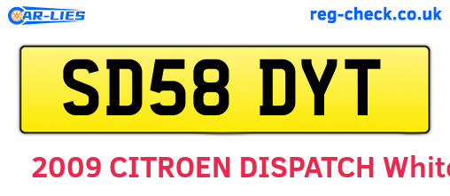 SD58DYT are the vehicle registration plates.