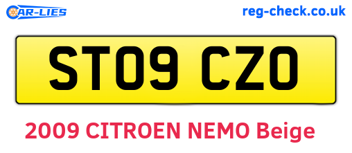ST09CZO are the vehicle registration plates.