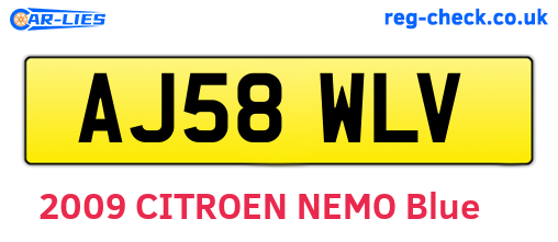 AJ58WLV are the vehicle registration plates.