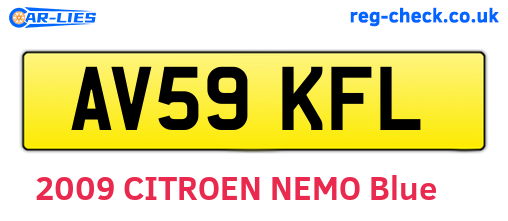 AV59KFL are the vehicle registration plates.