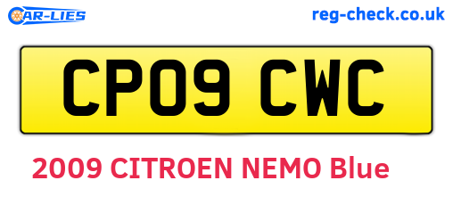 CP09CWC are the vehicle registration plates.