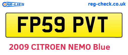 FP59PVT are the vehicle registration plates.