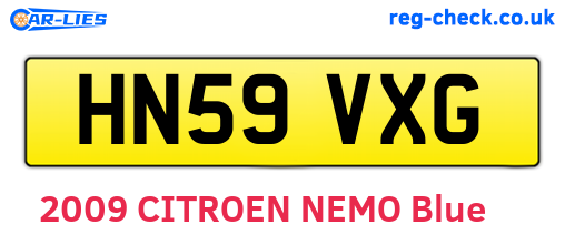 HN59VXG are the vehicle registration plates.