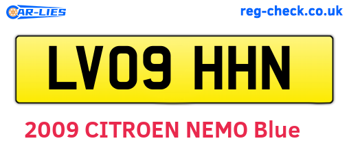 LV09HHN are the vehicle registration plates.