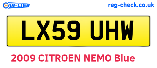 LX59UHW are the vehicle registration plates.