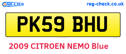 PK59BHU are the vehicle registration plates.