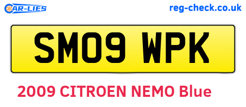 SM09WPK are the vehicle registration plates.