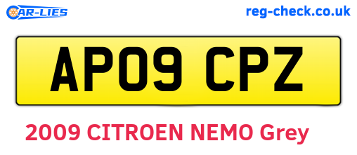 AP09CPZ are the vehicle registration plates.