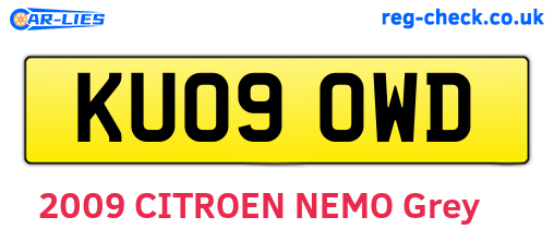 KU09OWD are the vehicle registration plates.