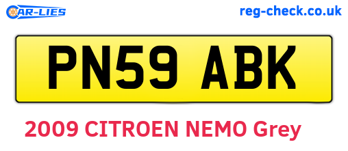 PN59ABK are the vehicle registration plates.