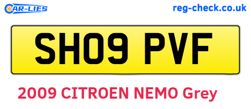 SH09PVF are the vehicle registration plates.