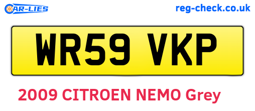 WR59VKP are the vehicle registration plates.