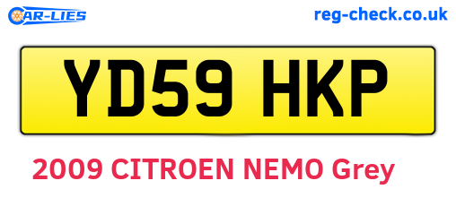 YD59HKP are the vehicle registration plates.