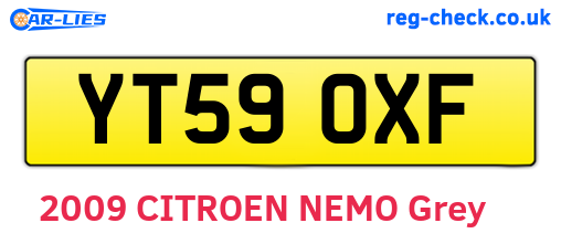 YT59OXF are the vehicle registration plates.