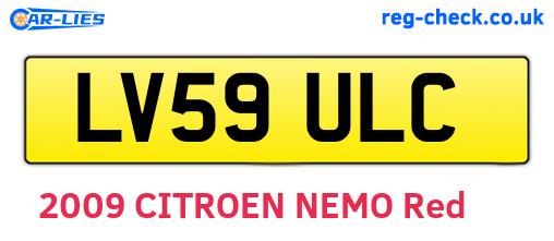LV59ULC are the vehicle registration plates.